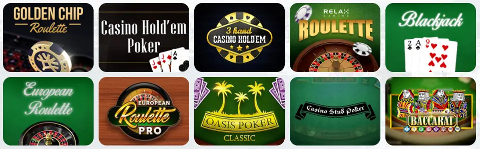 Juegos de mesa en MARSBET CASINO